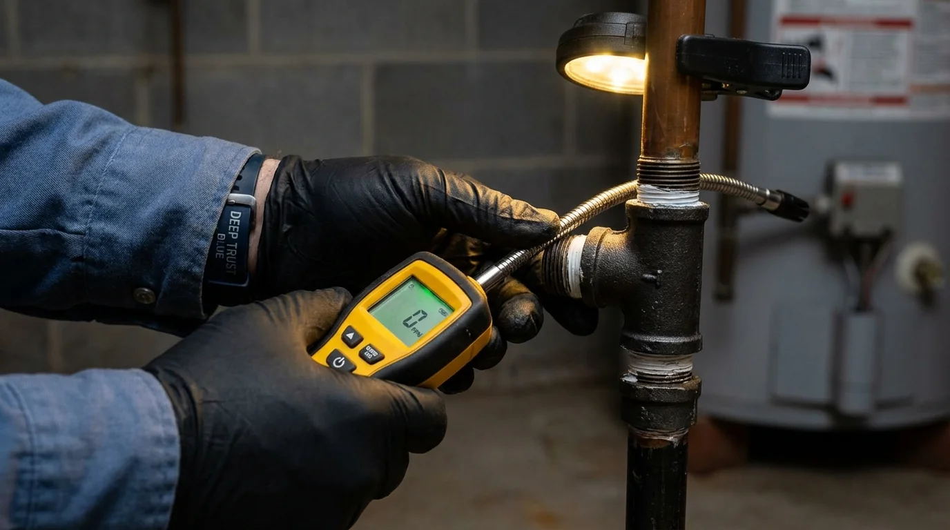 Gas leak detection with electronic sniffer by Johns Plumbing LLC in Macclenny